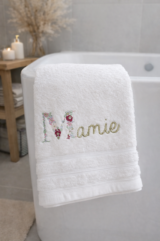 Drap de bain brodé 70x140cm