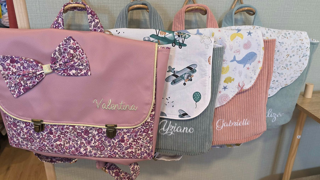 cartable maternelle personnalisé brodé prénom - Lil'O'Zelle