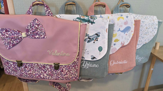 cartable maternelle personnalisé brodé prénom - Lil'O'Zelle
