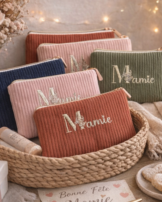 Trousse Tilia L brodée "Mamie"