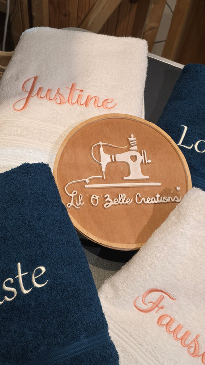 Drap de bain brodé 70x140cm