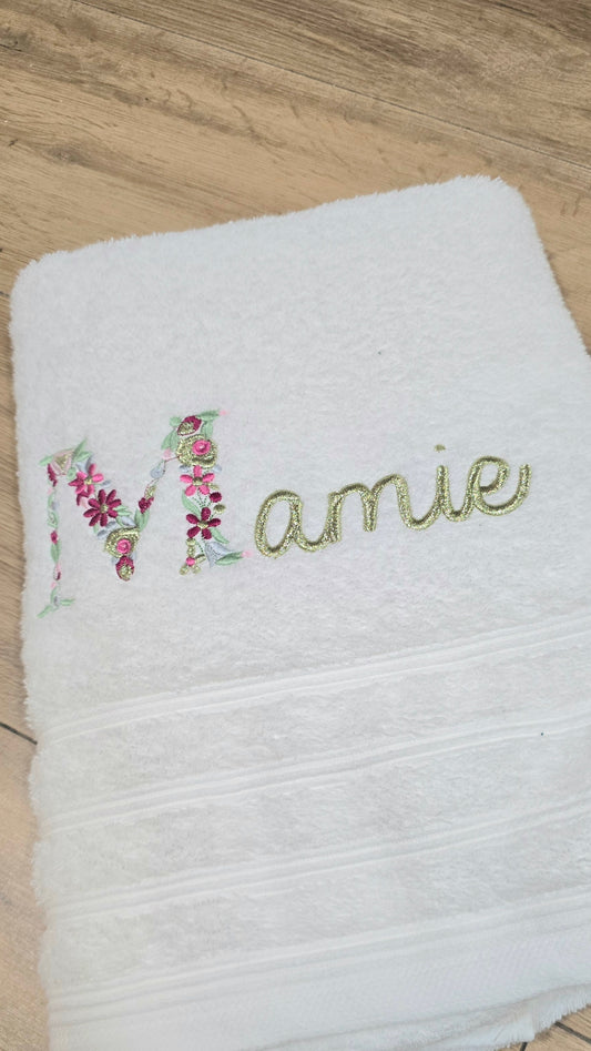 Drap de bain brodé 70x140cm