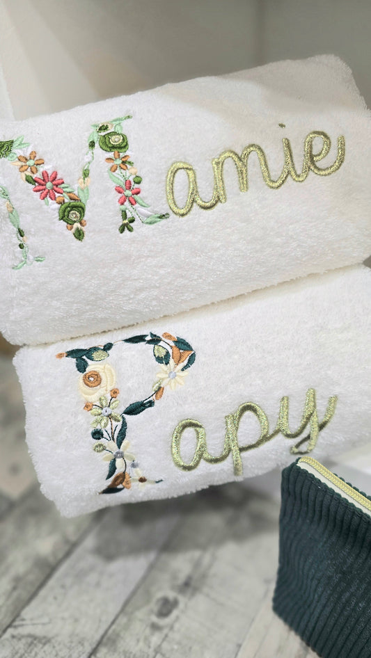 Drap de bain brodé 70x140cm