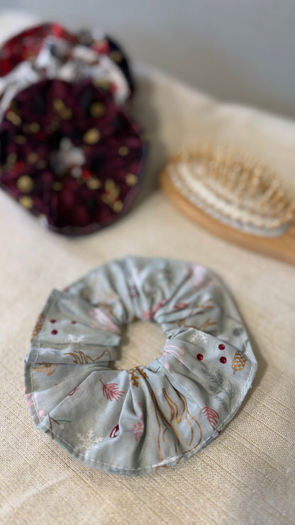 Chouchou de Noël en coton imprimé – prêt à partir