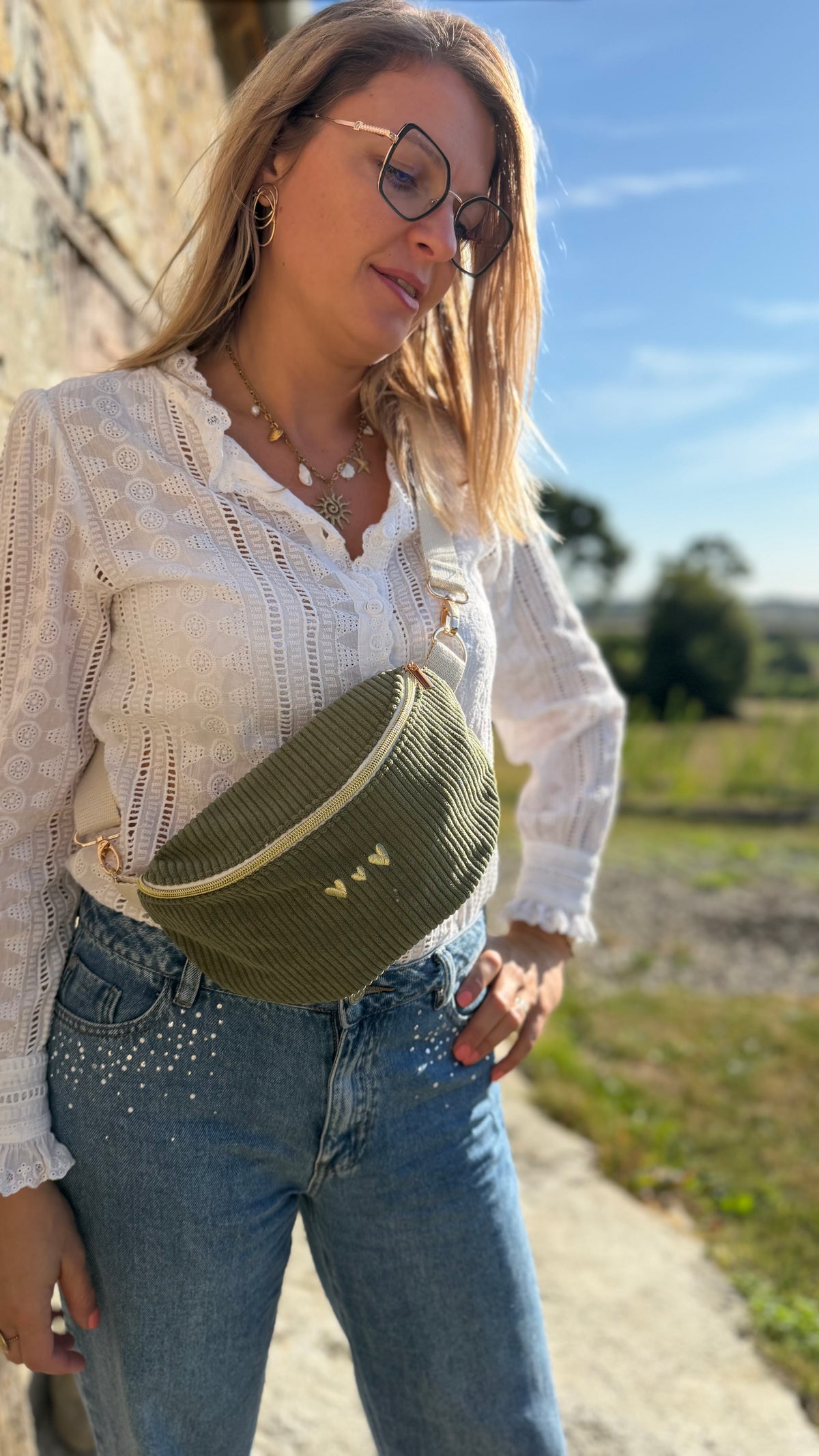 Sac banane velours Lovia - prête à partir