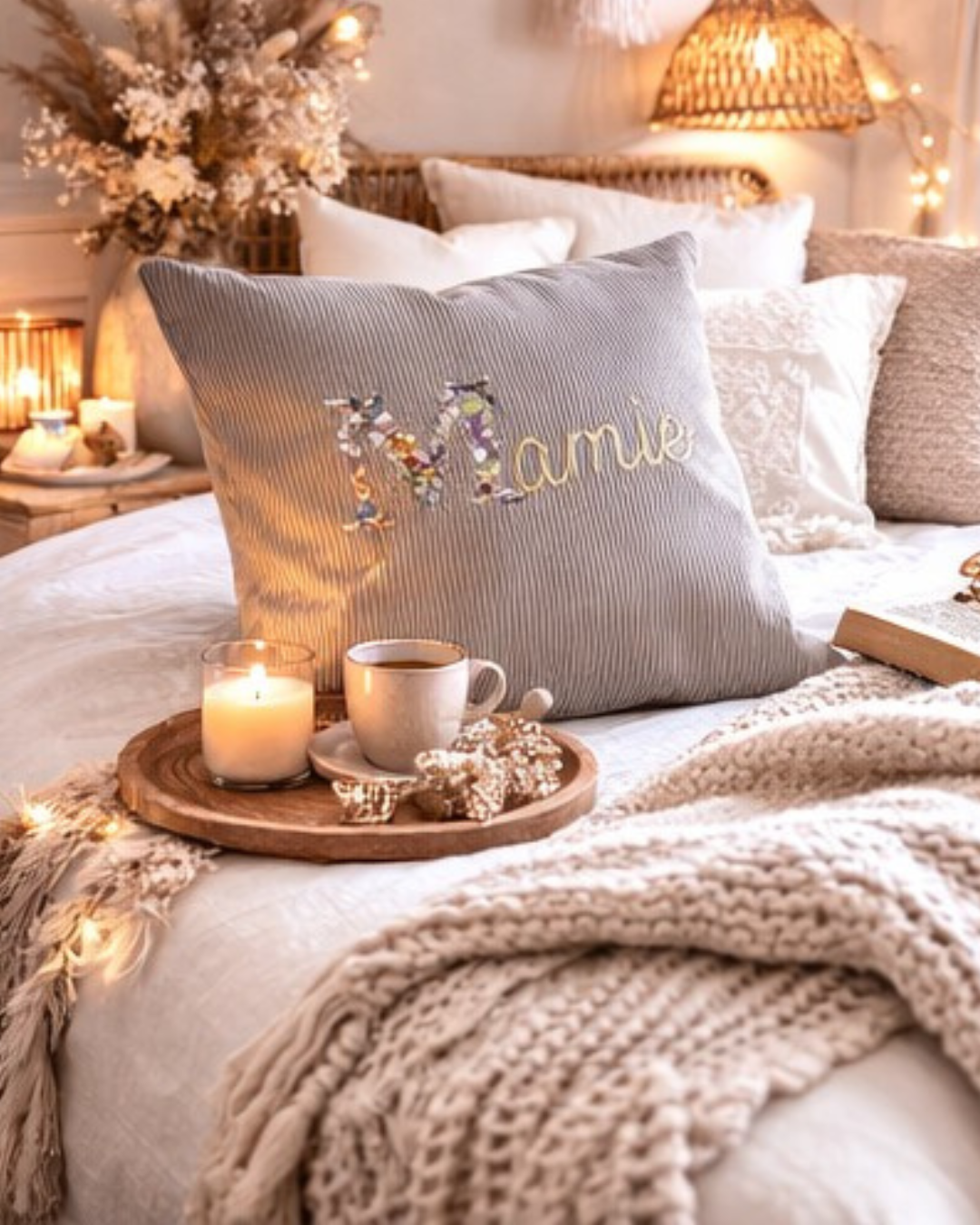 Coussin velours Mamie