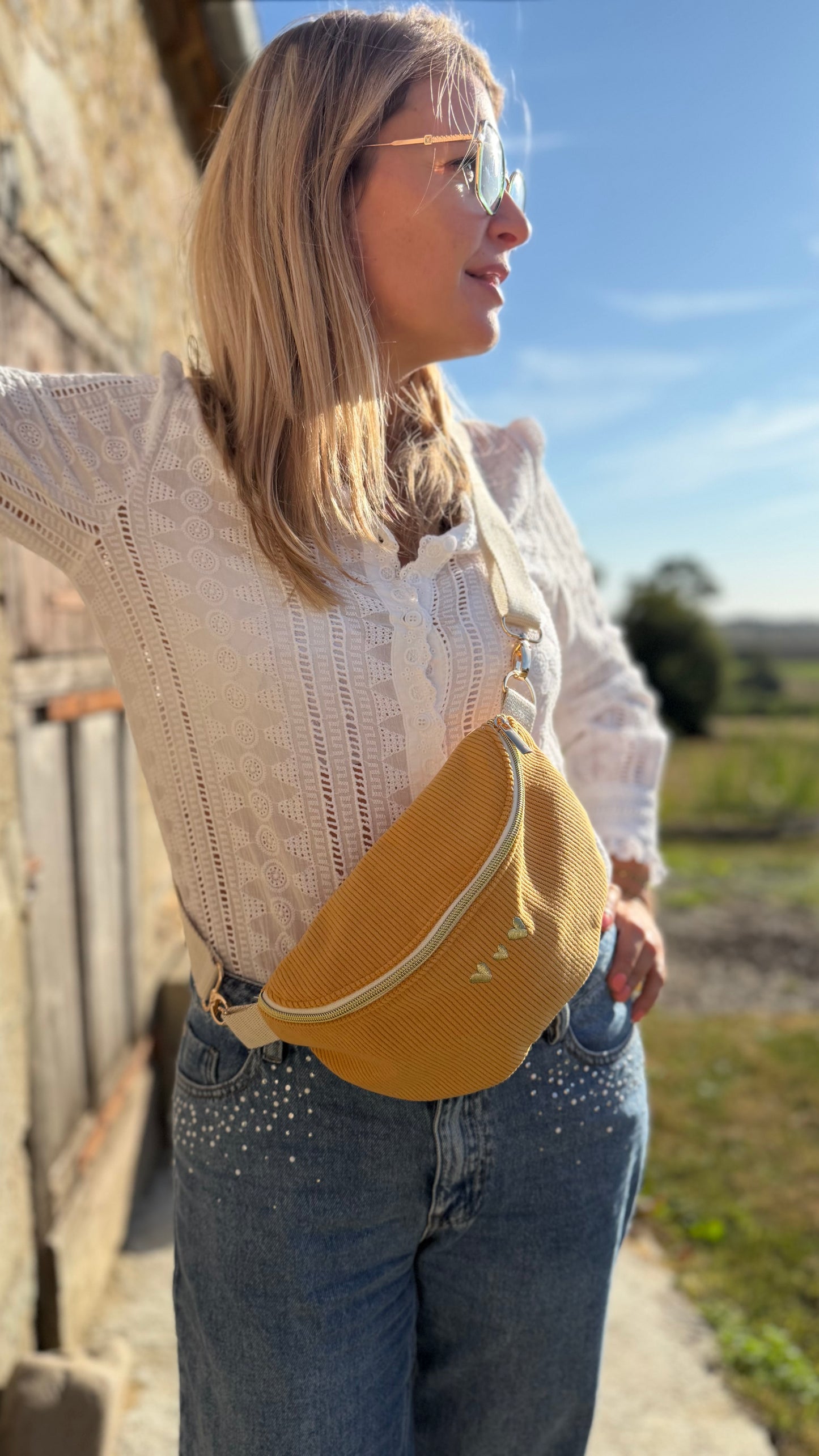 Sac banane velours Lovia - prête à partir