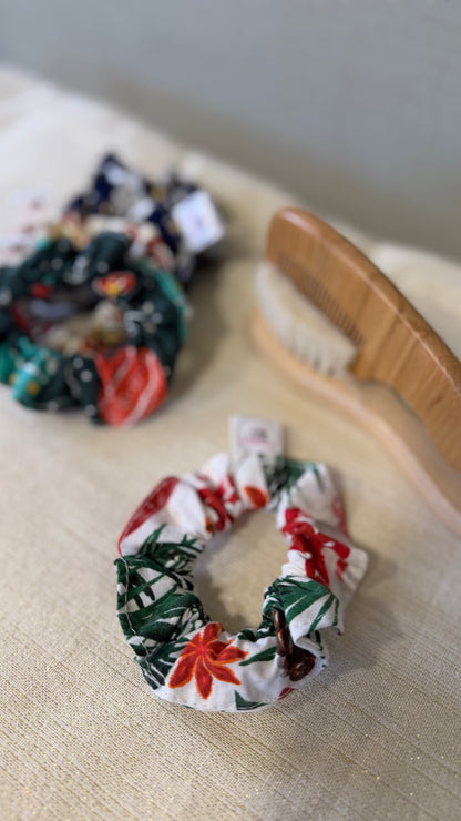 Chouchou de Noël en coton imprimé – prêt à partir