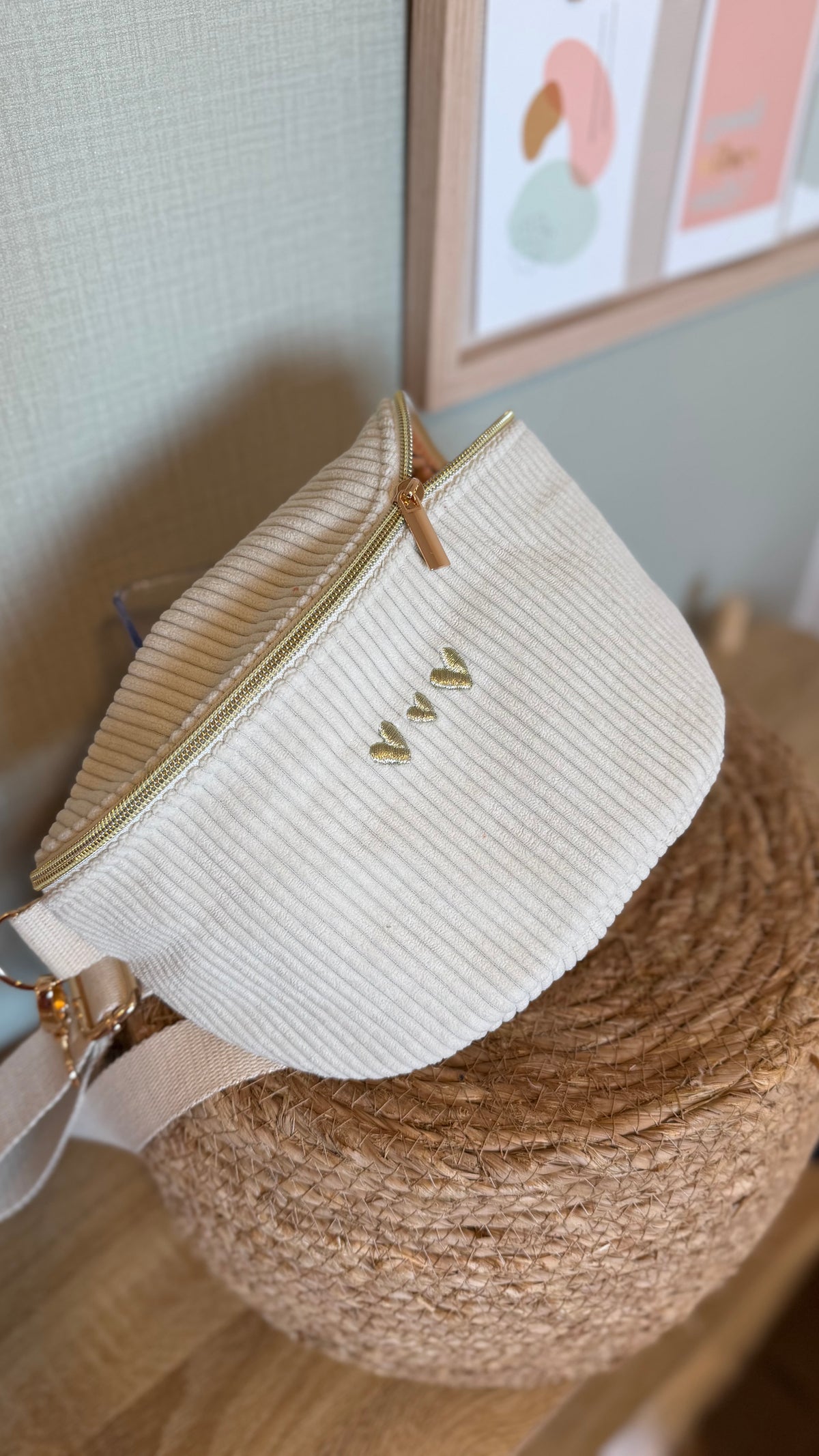 Sac banane velours Lovia - prête à partir