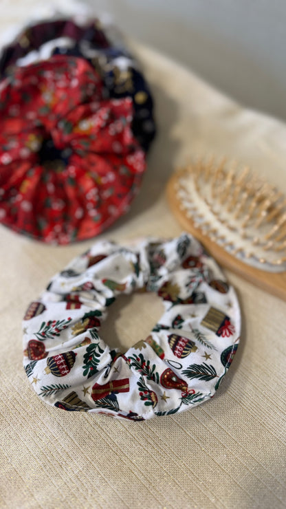 Chouchou de Noël en coton imprimé – prêt à partir