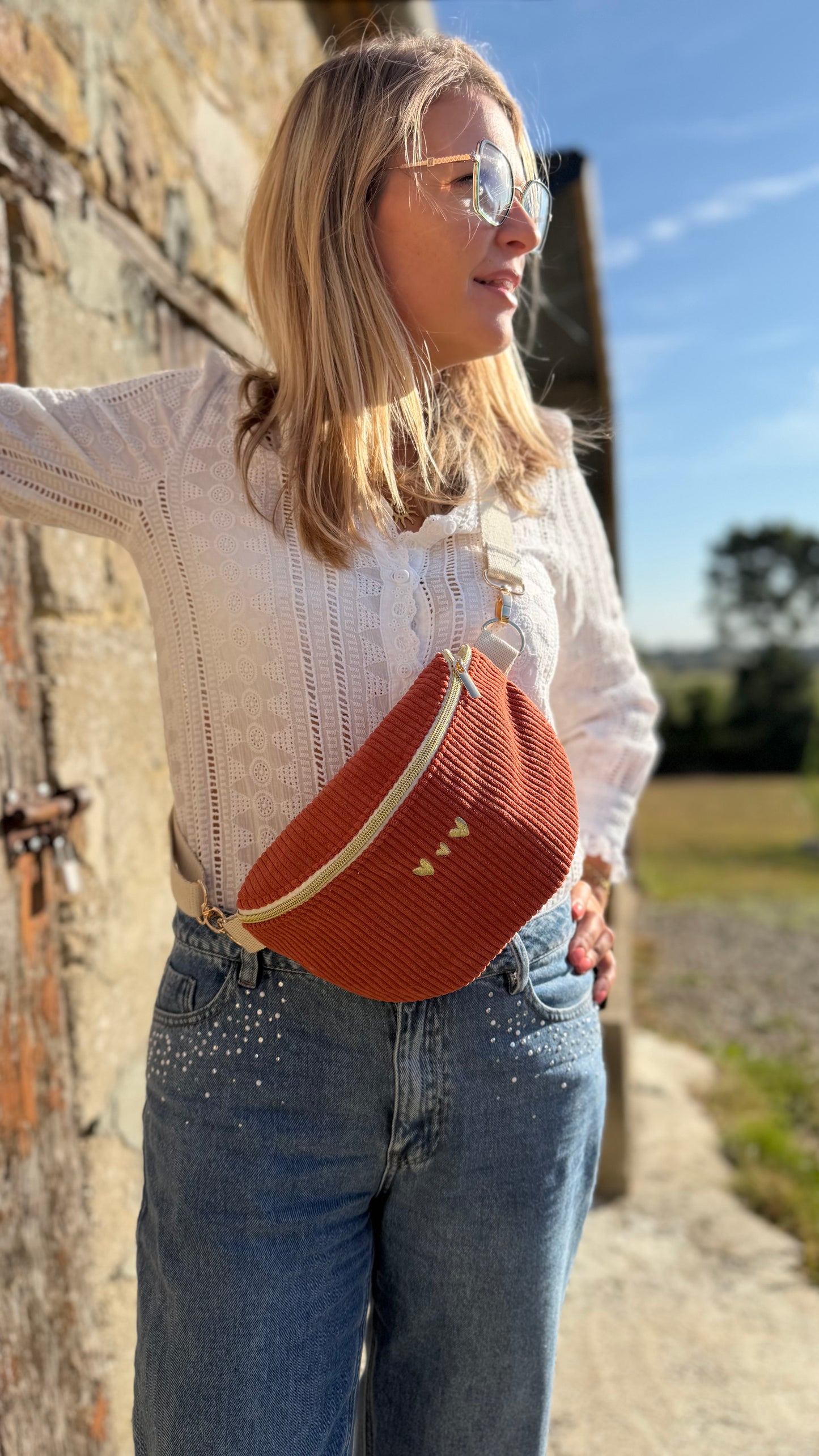 Sac banane velours Lovia - prête à partir