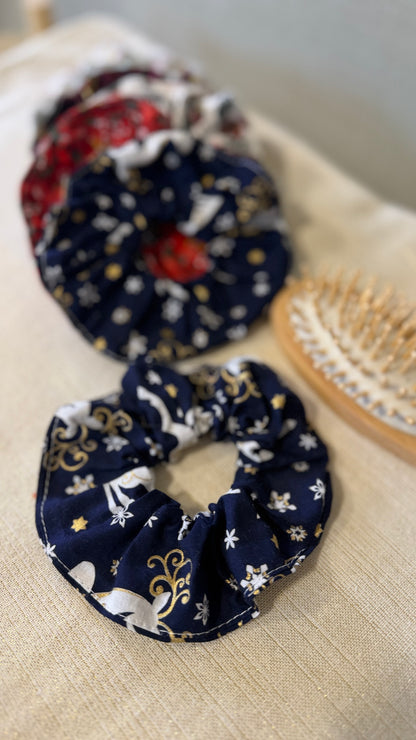 Chouchou de Noël en coton imprimé – prêt à partir