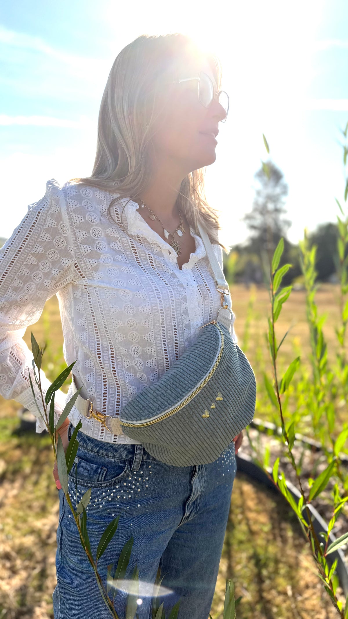 Sac banane velours Lovia - prête à partir
