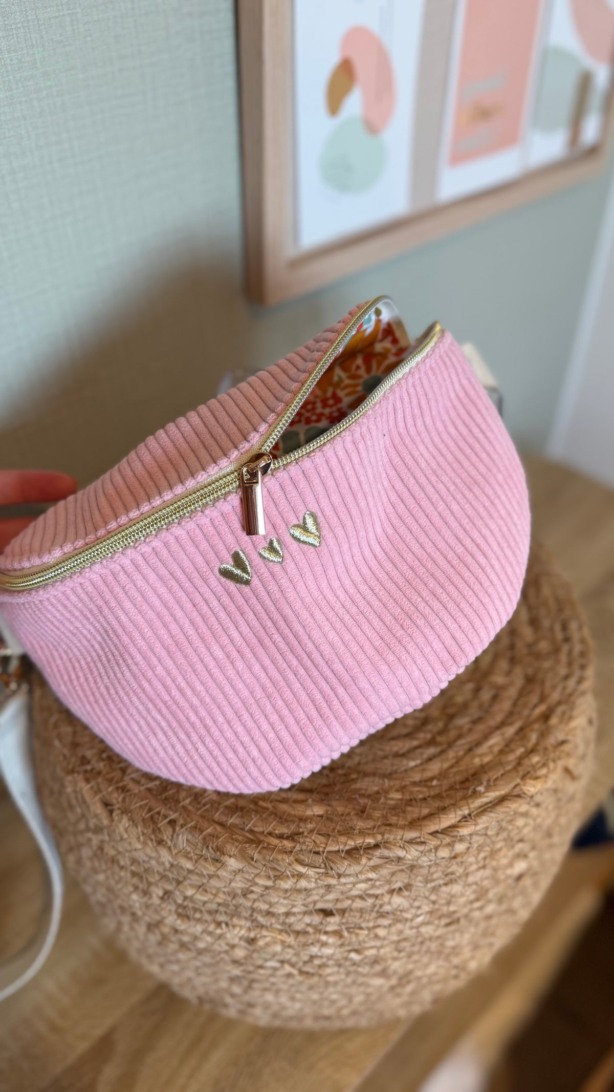 Sac banane velours Lovia - prête à partir