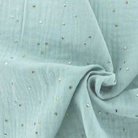 Tissu Menthe Or – tissuthèque Lil'O'Zelle