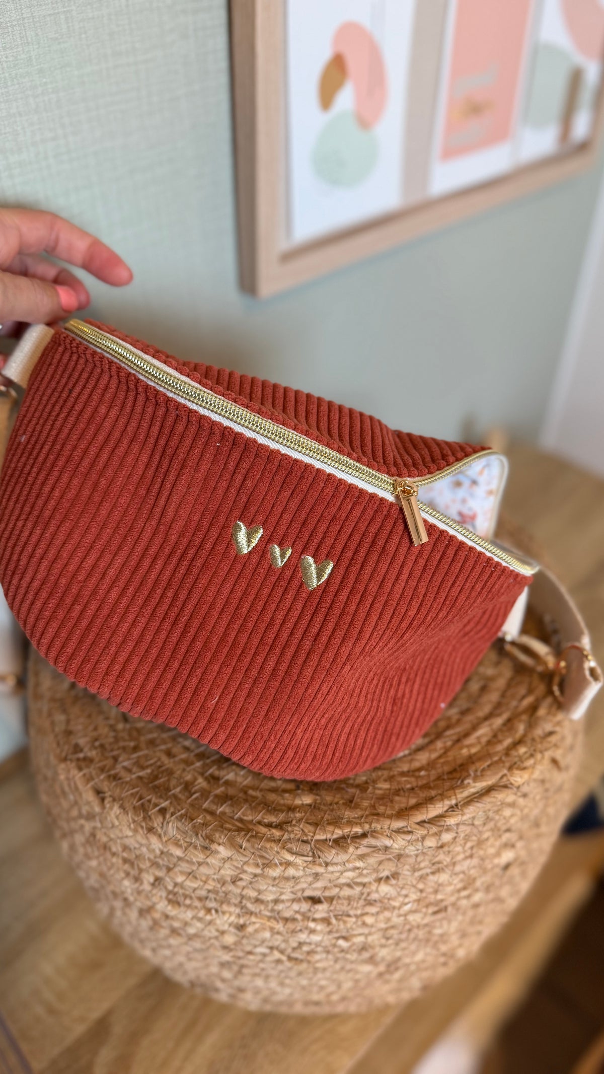 Sac banane velours Lovia - prête à partir