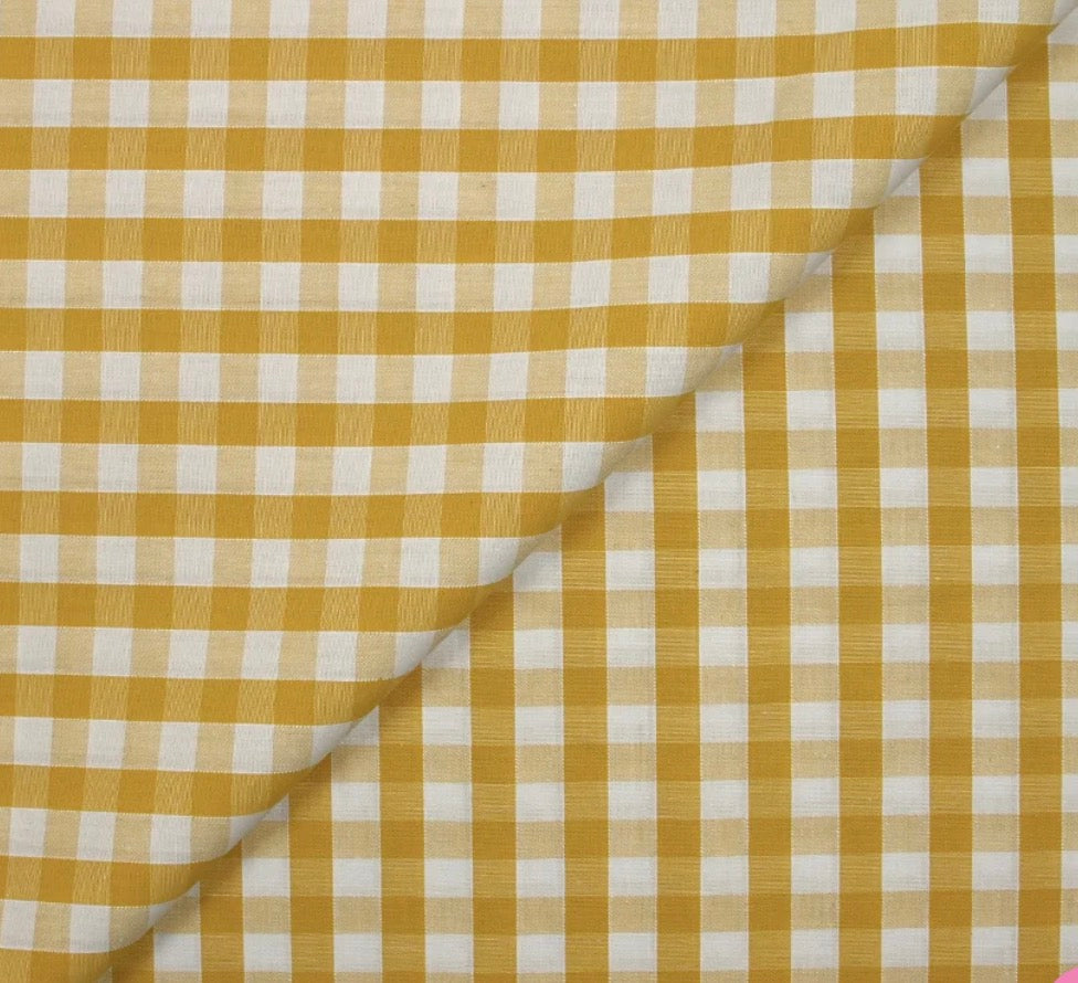 Tissu Grands Carreaux Moutarde – tissuthèque Lil'O'Zelle