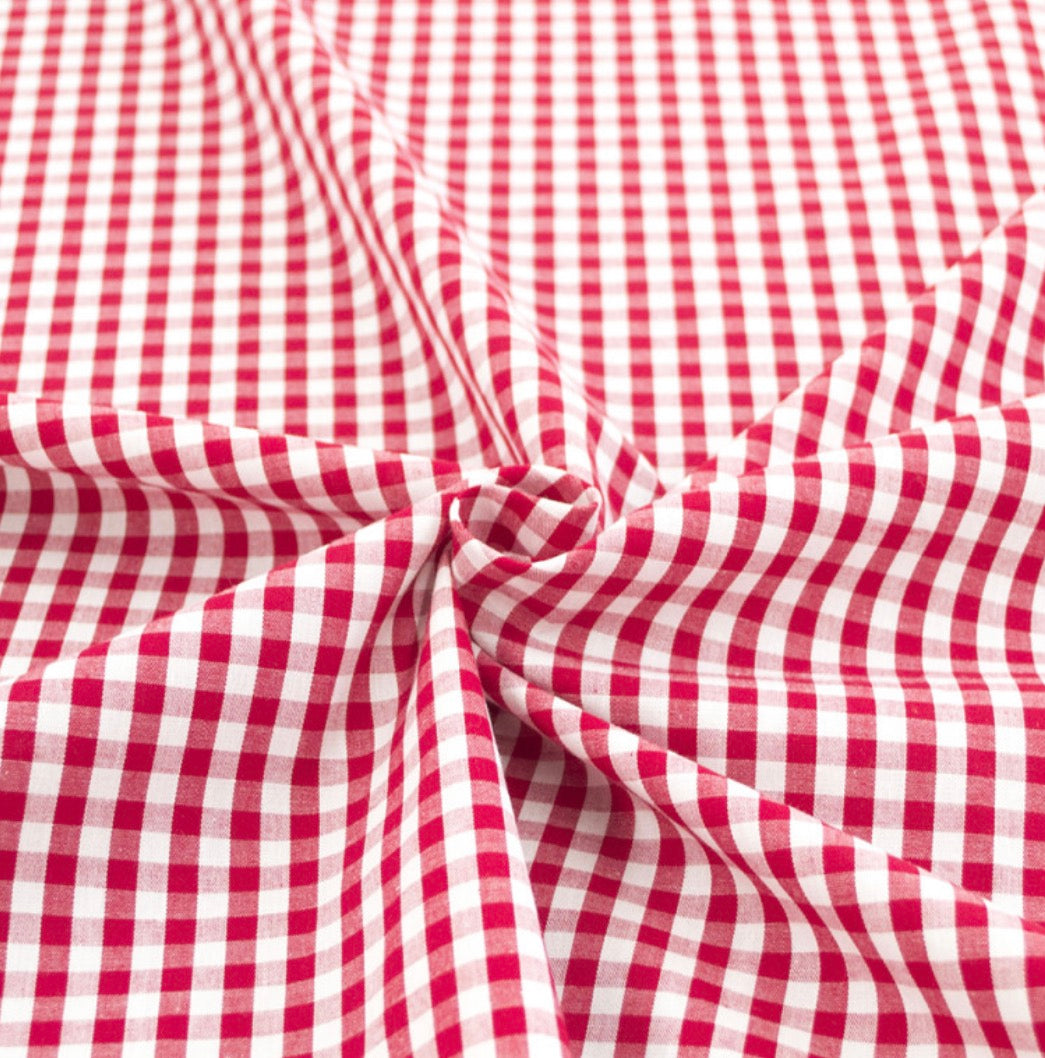 Tissu Petits carreaux Rouge – tissuthèque Lil'O'Zelle