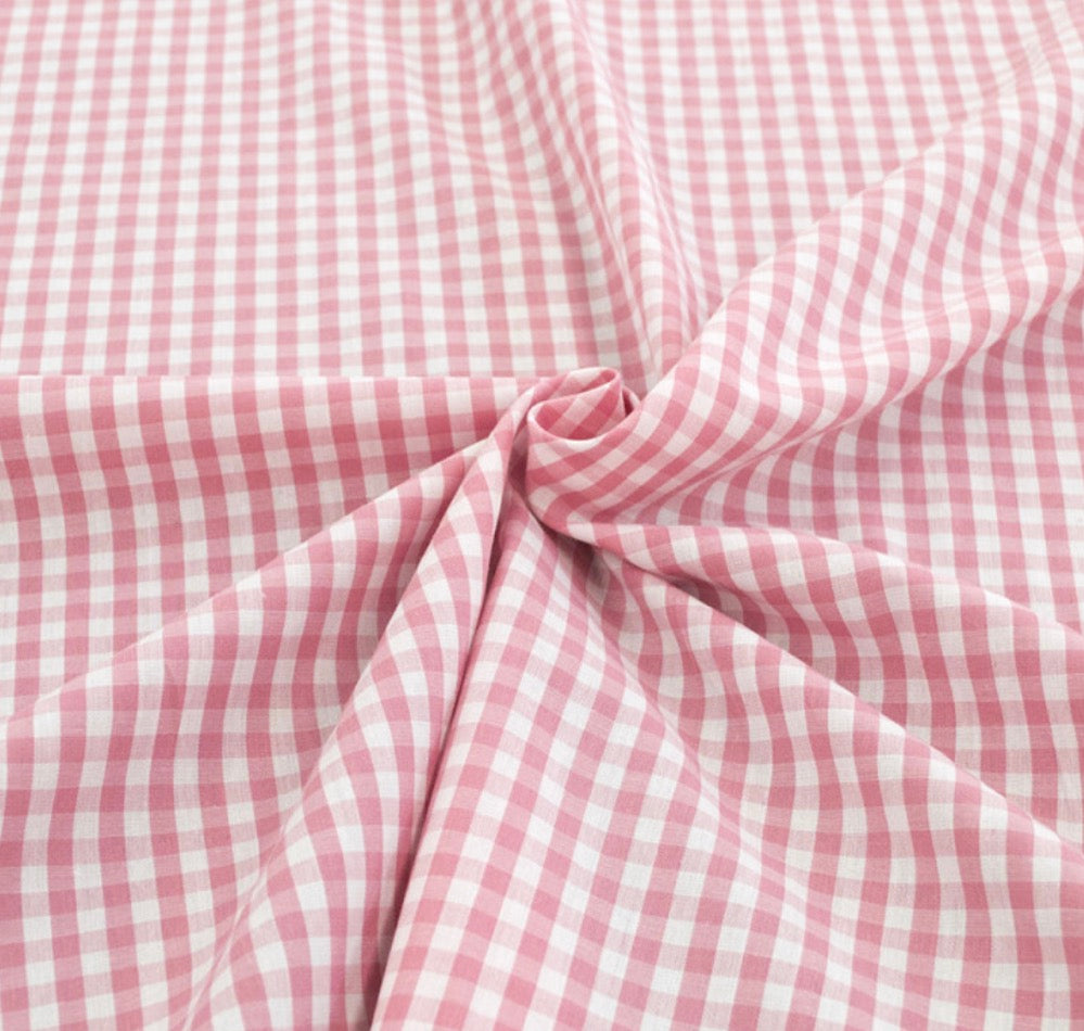 Tissu Petits Carreaux Rose – tissuthèque Lil'O'Zelle