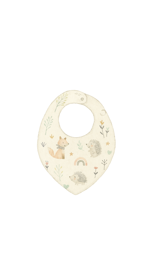 Bavoir bandana personnalisé, motif floral pastel, fermeture pression, fait main par Lil'O'Zelle