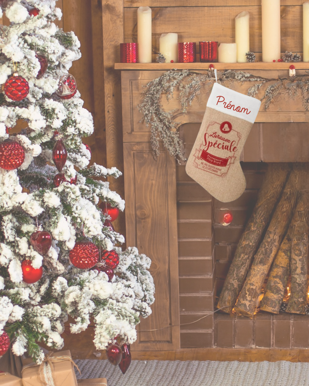 Chaussette de Noël en jute personnalisée – prête à partir