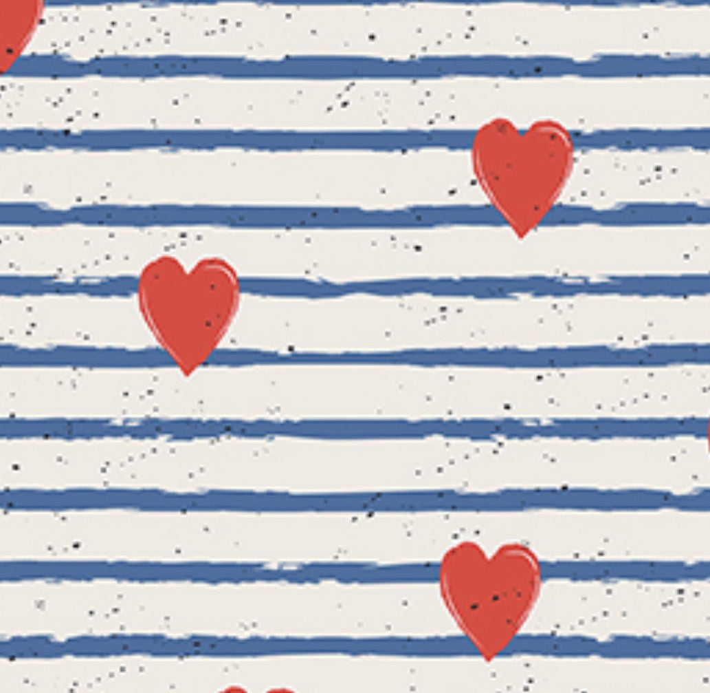 Tissu Coeurs marins – tissuthèque Lil'O'Zelle