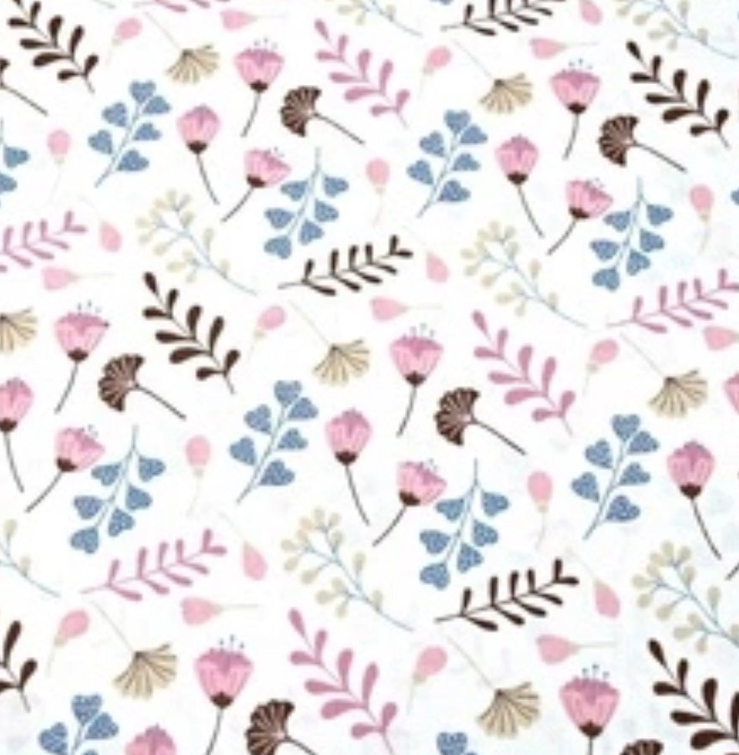 Tissu Ginko mauve – tissuthèque Lil'O'Zelle