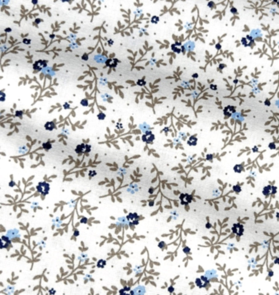 Tissu Romantique marine – tissuthèque Lil'O'Zelle
