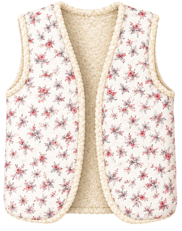 Gilet sans manche femme personnalisé doublé sherpa, tissu et broderie au choix, fait main en Normandie