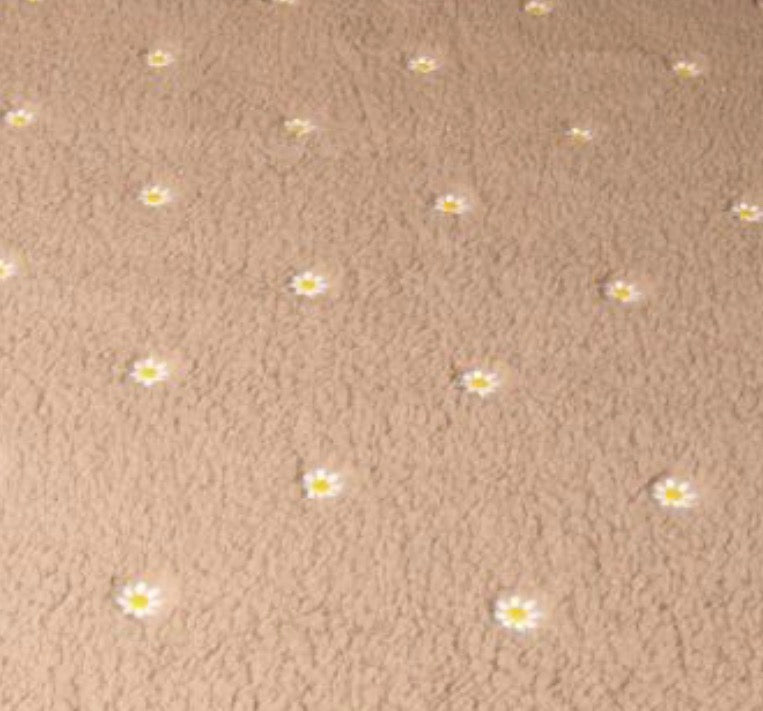 Tissu Marguerite taupe – tissuthèque Lil'O'Zelle
