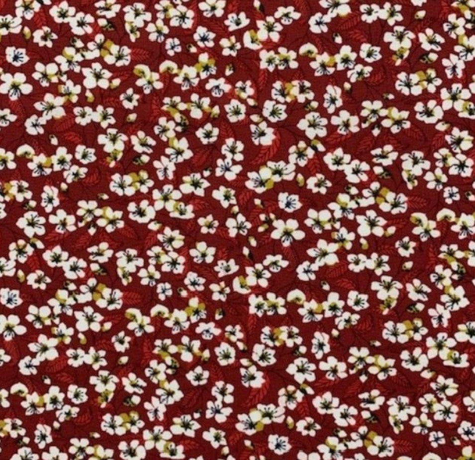 Tissu Miyu bordeaux – tissuthèque Lil'O'Zelle