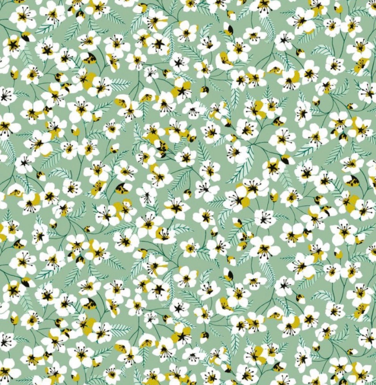 Tissu Miyu Céladon – tissuthèque Lil'O'Zelle