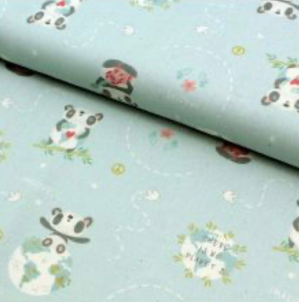 Tissu Panda explorateur – tissuthèque Lil'O'Zelle