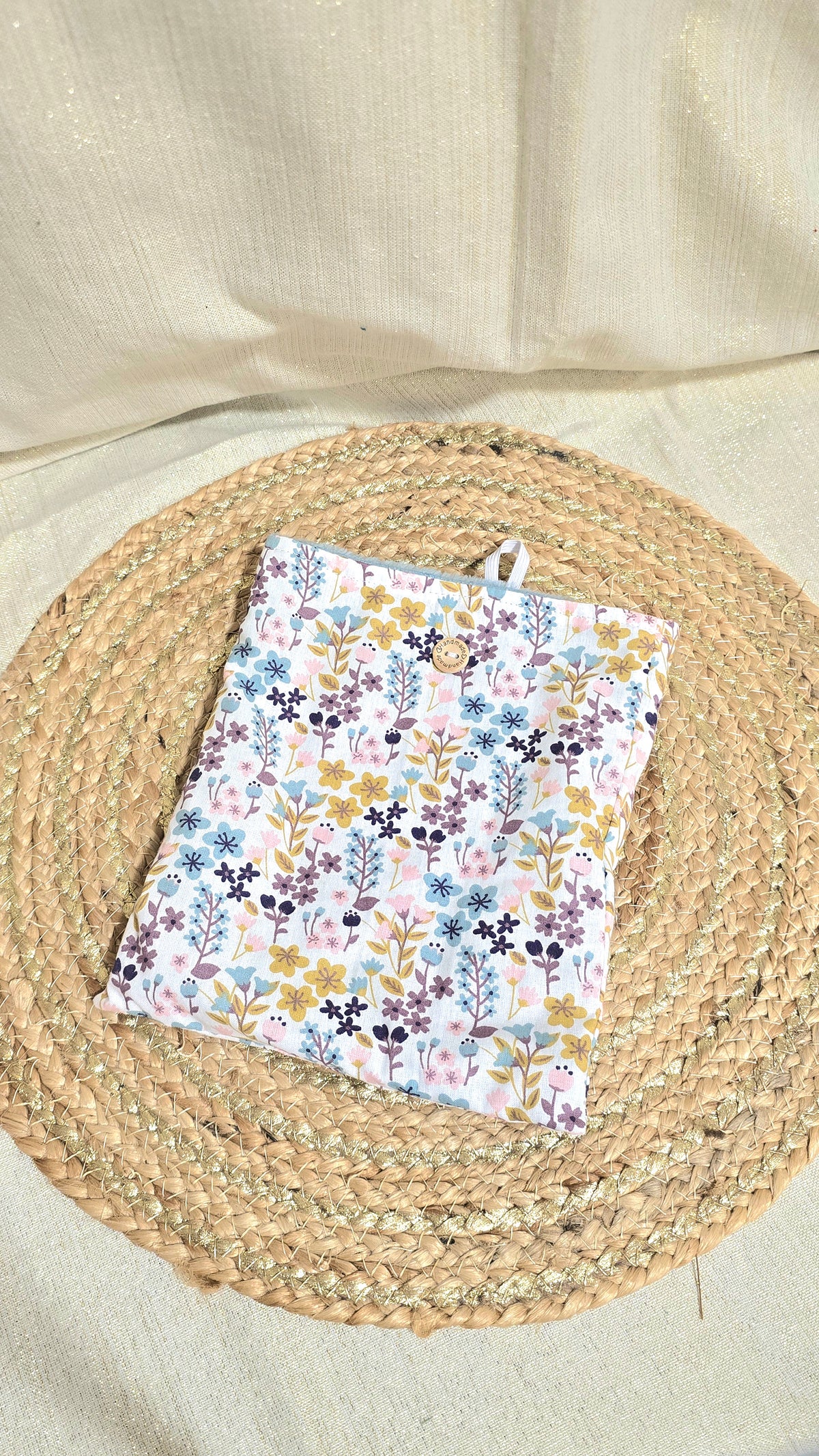 Pochette à livre, fleuri multicolore, format poche