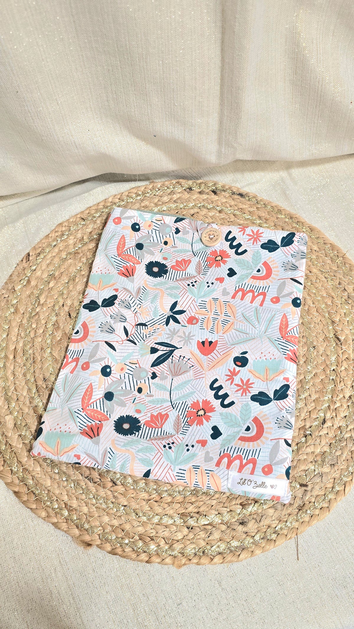 Pochette à livre, motif animaux pastel, format broché