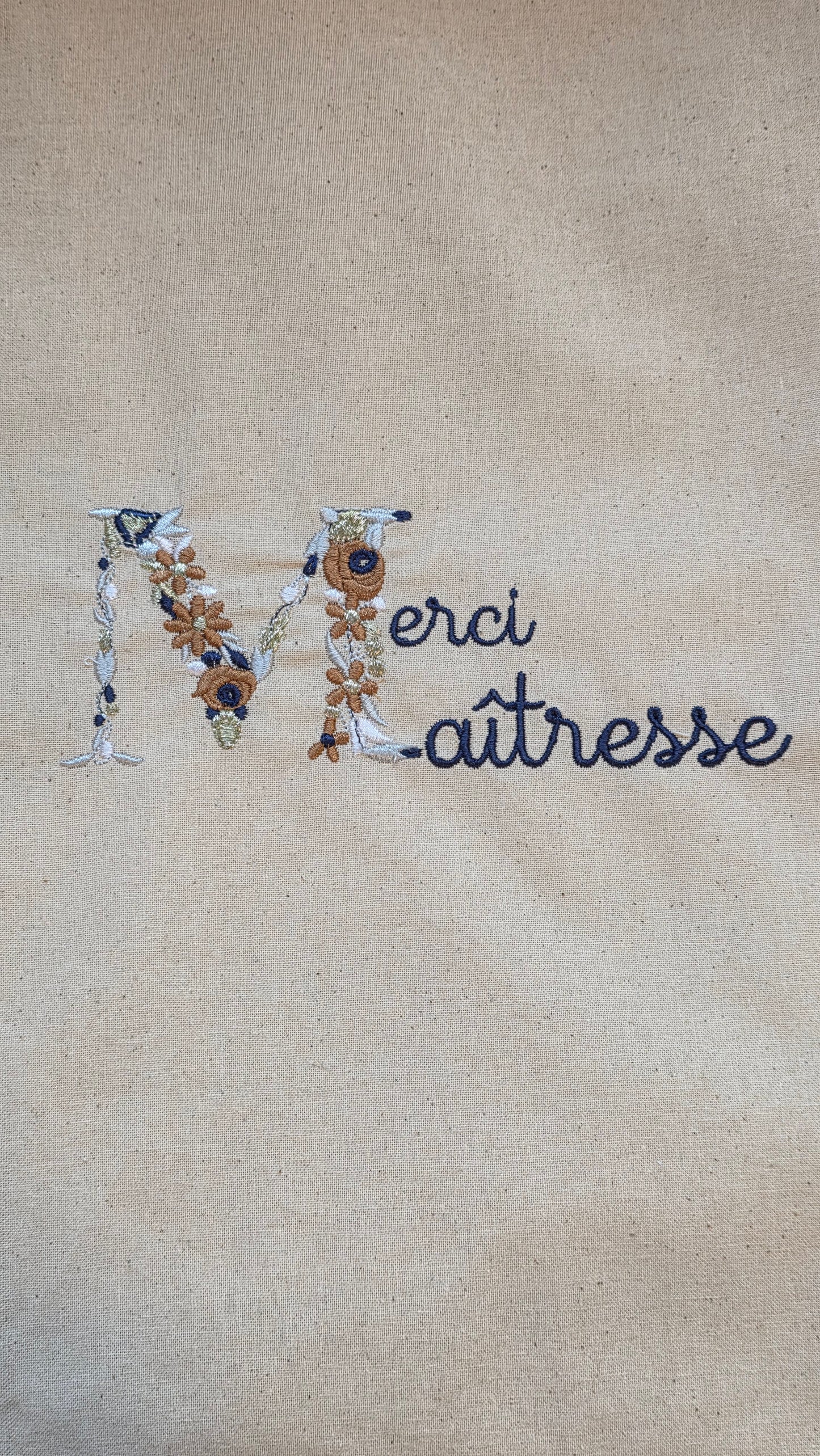 Cabas brodé "Merci ...."