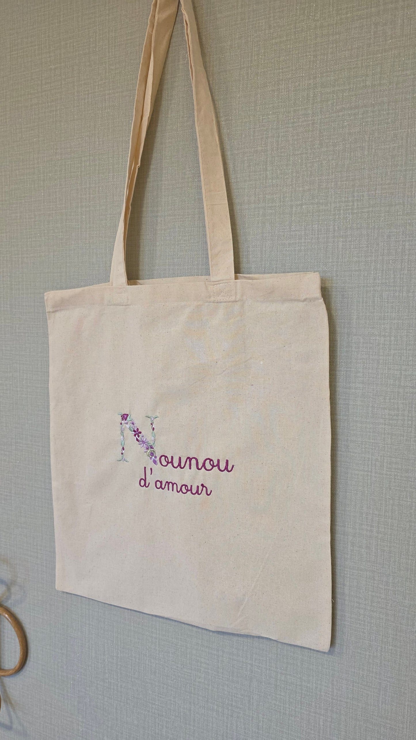 Totebag coton brodé "Merci ..."