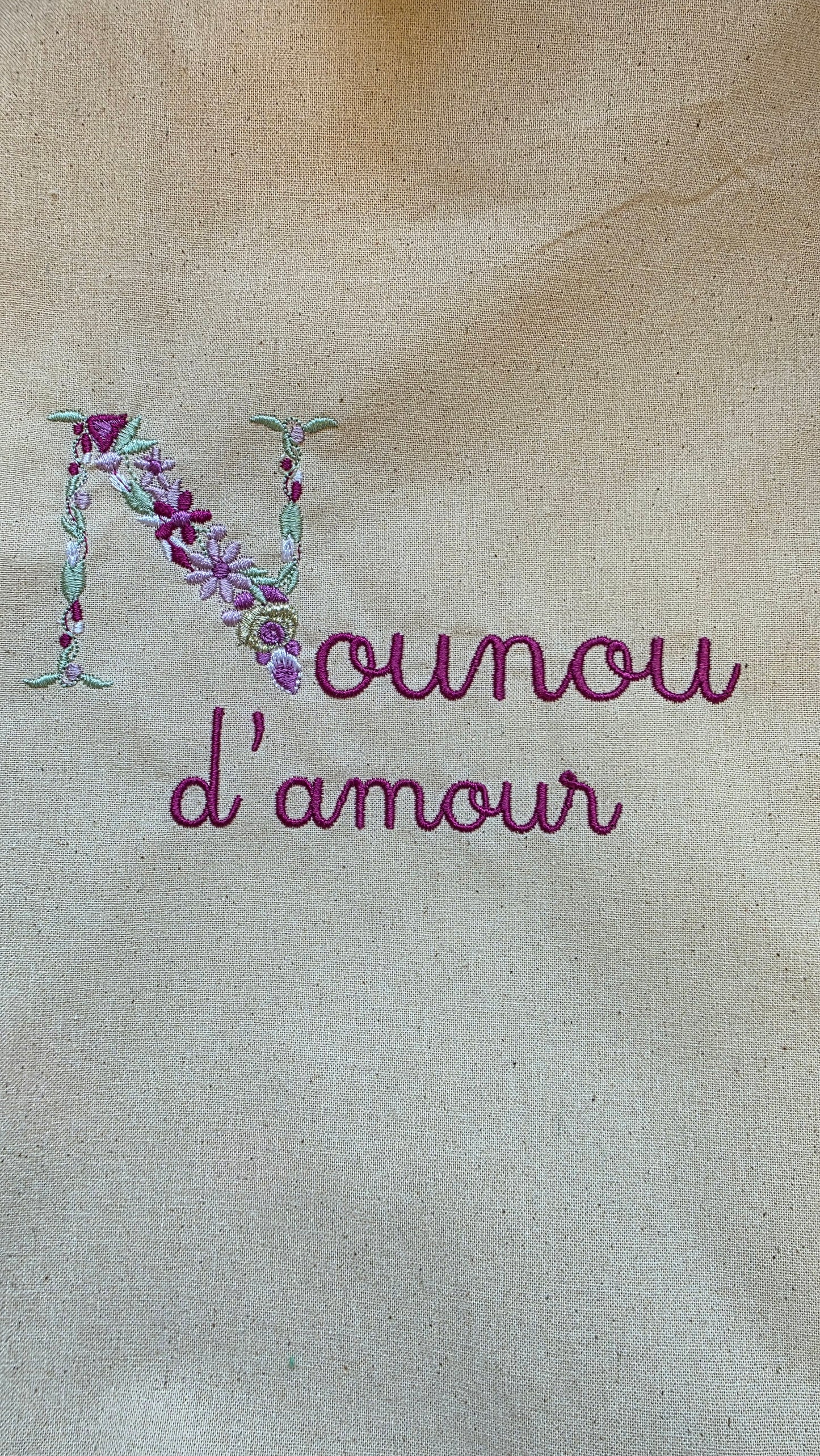 Cabas brodé "Merci ...."