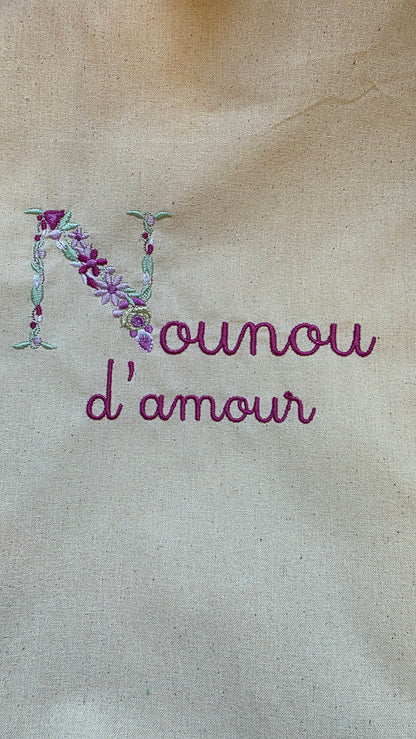 Cabas brodé "Merci ...."