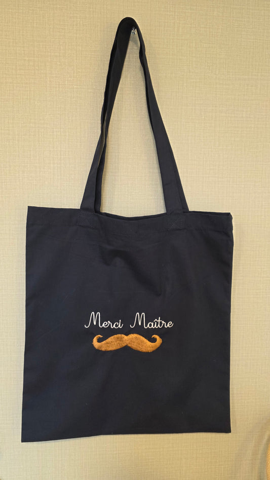 Totebag coton brodé "Merci ..."