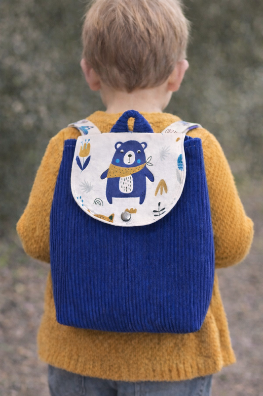 sac à dos maternelle bleu ours personnalisable