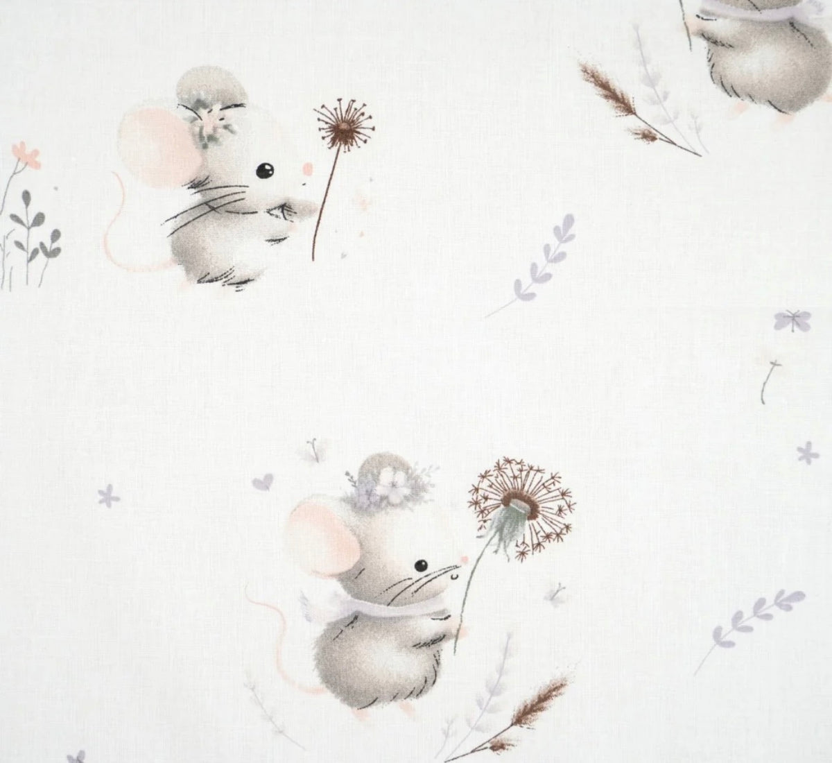 Tissu Souricette mauve – tissuthèque Lil'O'Zelle